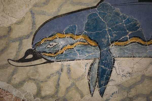 Part of the 'Dolphin Fresco'. 1600 - 1450 BC