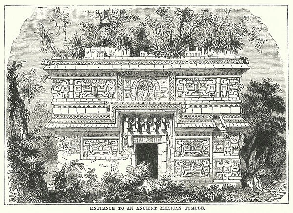 Entrance to an Ancient Mexican Temple (engraving)
