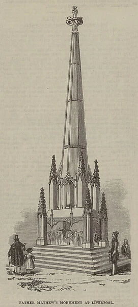 Father Mathews Monument at Liverpool (engraving)