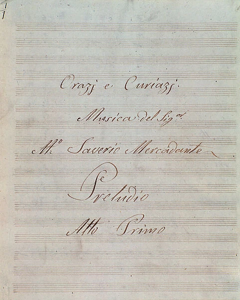 First page of Orazi e Curiazi, opera by Mercadante (1846)