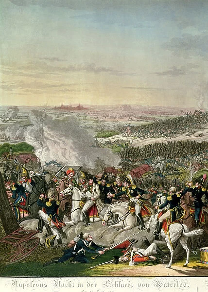 Flight of Napoleon I (1769-1821) Battle of Waterloo, 18th June 1815