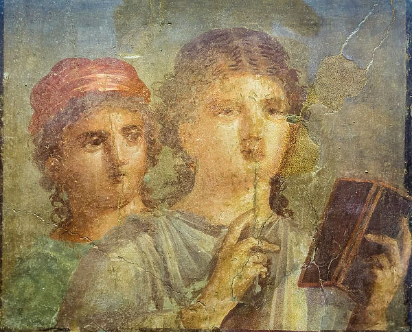 Fresco of a girl reading (fresco)