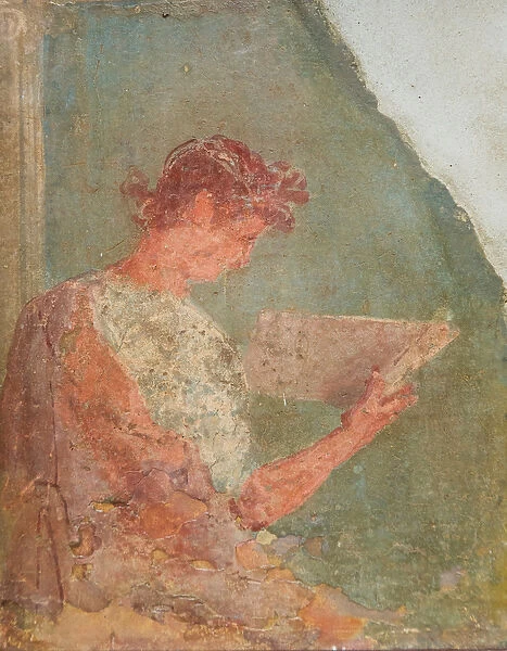 Fresco of a girl reading (fresco)