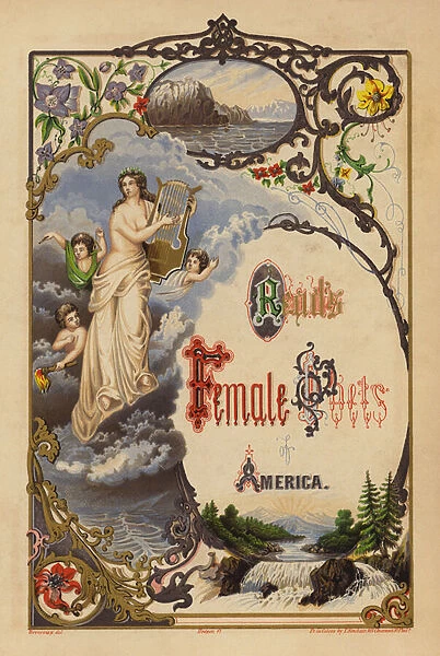 Frontispiece of Reads Female Poets of America (colour litho)