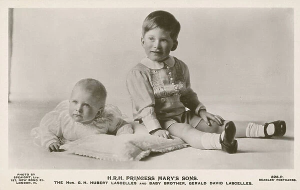 George and Gerald Lascelles as children (b  /  w photo)