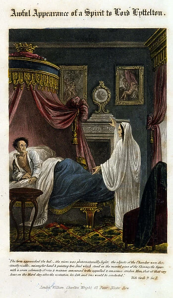 A ghost appears before Lord Littelton to announce his death. 1825. Bibl. Morando, Milan