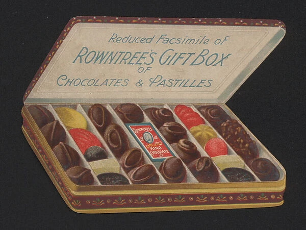 Gift box of Rowntrees chocolates and pastilles (chromolitho)