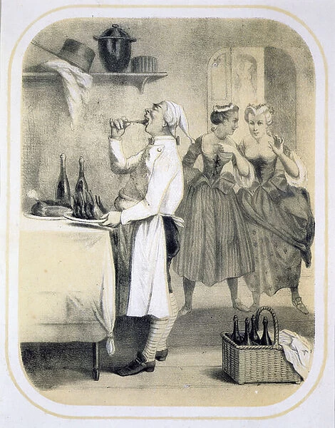 Gluttony in the Kitchen, from a series of prints depicting the Seven Deadly Sins, c