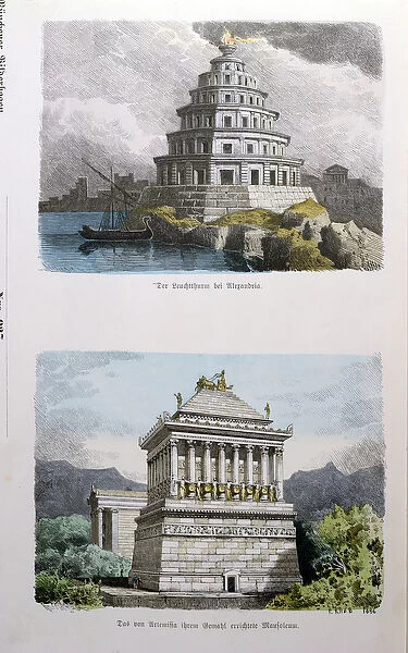 The Great Lighthouse of Alexandria and the Mausoleum at Halicarnassus