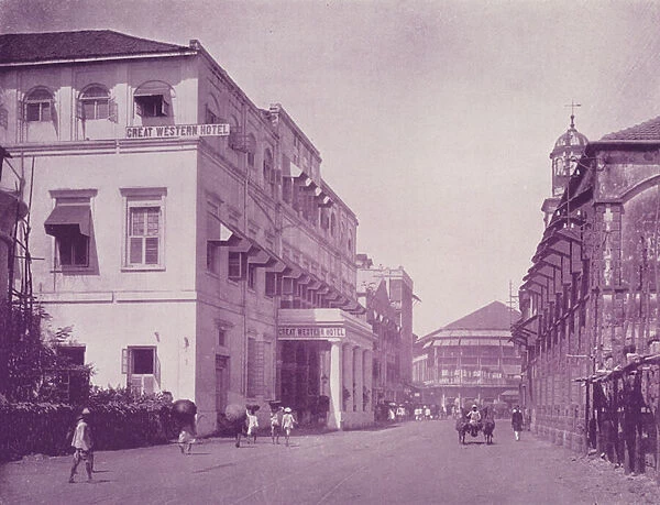 Great Western Hotel and Apollo Street, Bombay (b  /  w photo)
