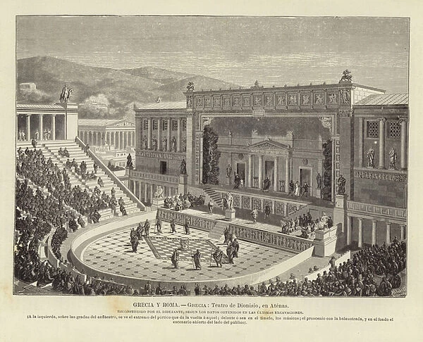 Greece and Rome - Greece: Theatre of Dionysus in Athens (engraving)