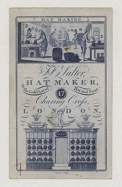 Hatters, Salter, trade card (engraving)