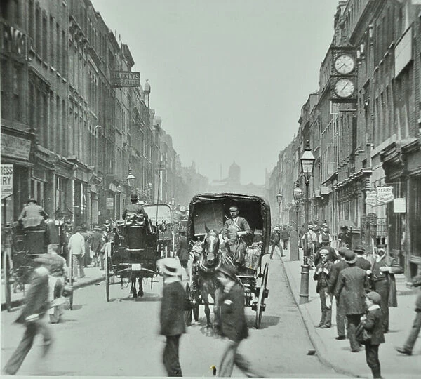 Hatton Garden: looking north from Holborn Circus, London, 1895 (b  /  w photo)