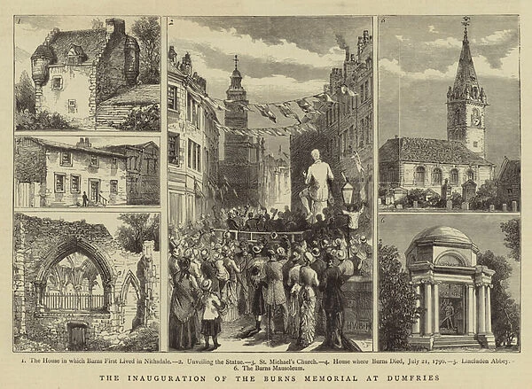 The Inauguration of the Burns Memorial at Dumfries (engraving)