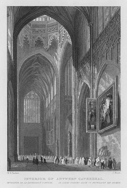 Interior of Antwerp Cathedral (engraving)