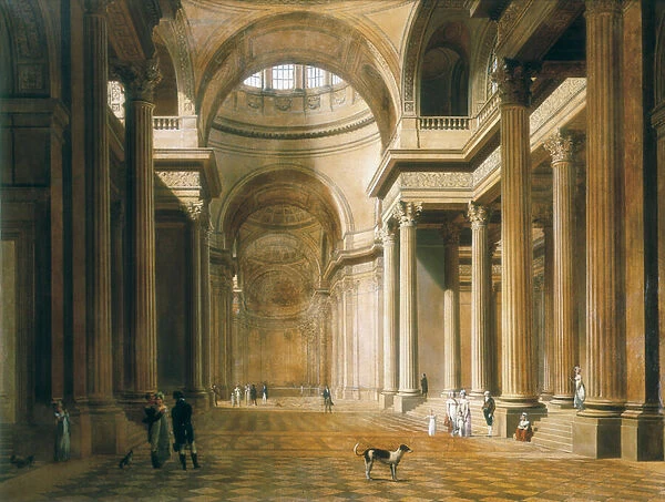Interior of the Pantheon in Paris. Painting by Louis Leopold BOILLY