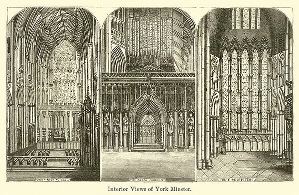 Interior Views of York Minster (engraving)