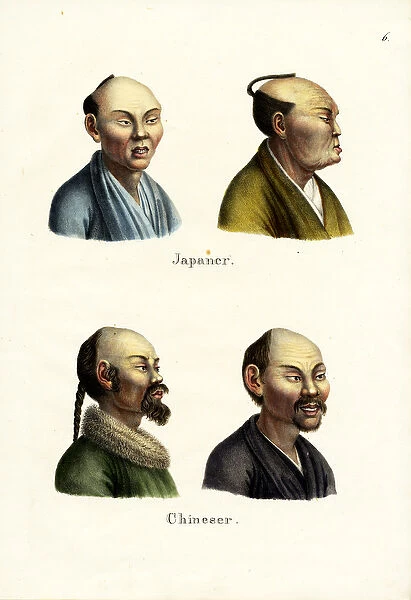 Japanese People, 1824 (colour litho)