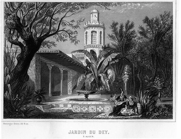 Jardin du dey in Algiers, located in the fortified precinct of the Kasbah (casbah)