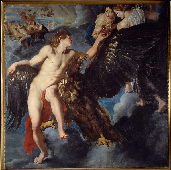 The kidnapping of Ganymede While he grazes his flock on Mount Ida de Troade