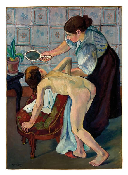 La petite fille au miroir, 1909 (oil on board laid down on cradled panel)