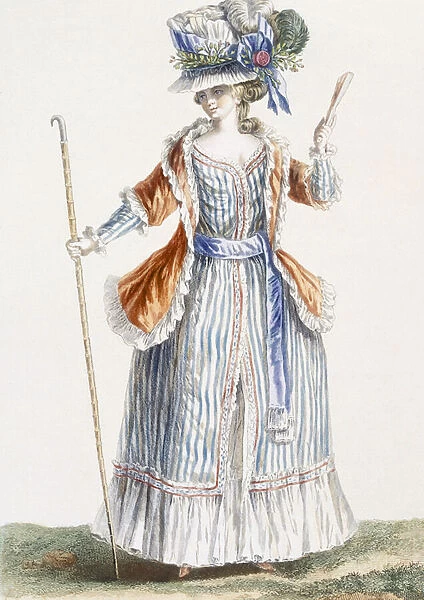 Ladys Shepherds-style dress, engraved by Patas, illustration from