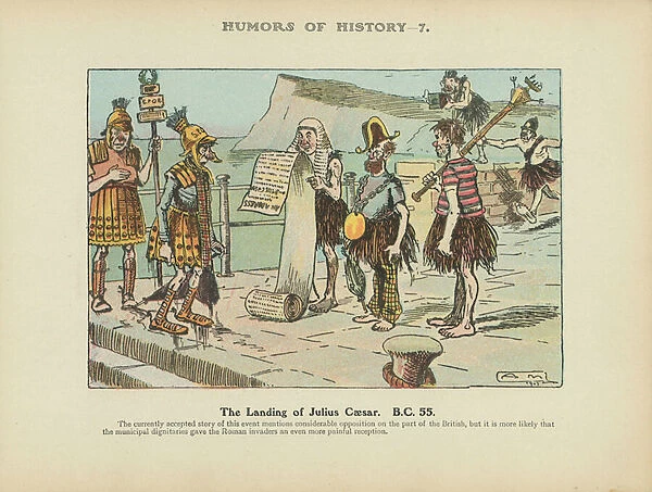 The Landing of Julius Caesar. B. C. 55 (colour litho)