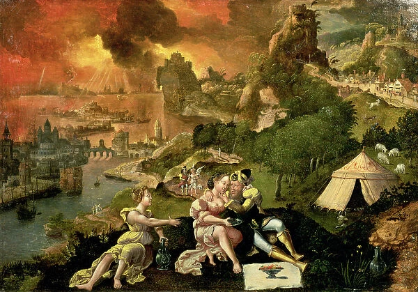Lot and his Daughters (panel)