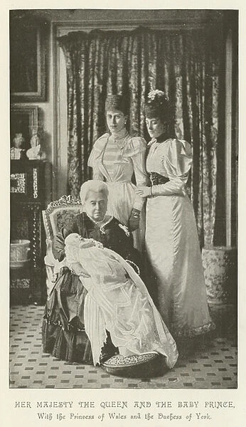 Her Majesty the Queen and the Baby Prince, with the Princess of Wales and the Duchess of York (engraving)