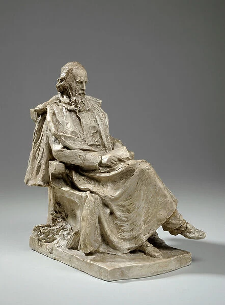 Maquette for Alfred, Lord Tennyson seated at Trinity College, Cambridge, c. 1909 (plaster)
