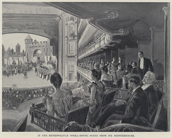 In the Metropolitan Opera-House, Scene from Die Meistersinger (litho)