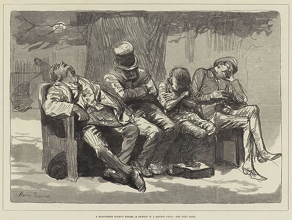 A Midsummer Nights Dream, a Sketch in a London Park (engraving)