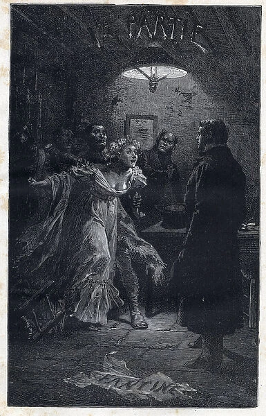 Monsieur Madeleine comes to the rescue of Fantine at the time of his arrest by Javert