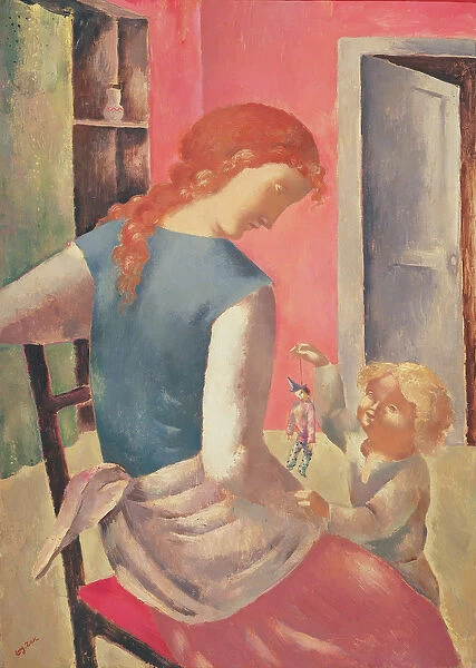 Mother and Child (oil on canvas)