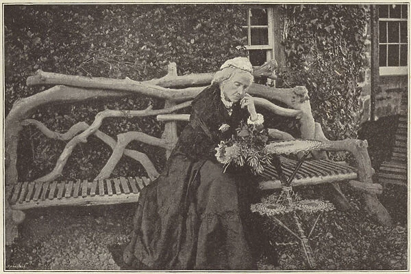 Mrs Gladstone in the garden of Blackcraig Castle (b  /  w photo)