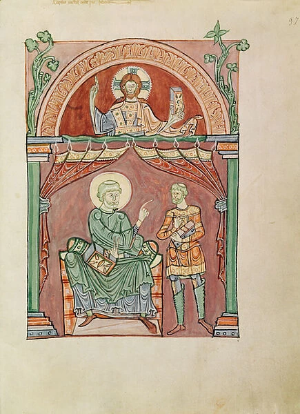 Ms. 72 fol. 97 Saint Augustine disputing with Felicianus (vellum)