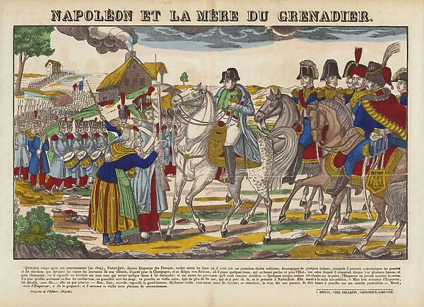 Napoleon Et La Mere Du Grenadier (coloured engraving)