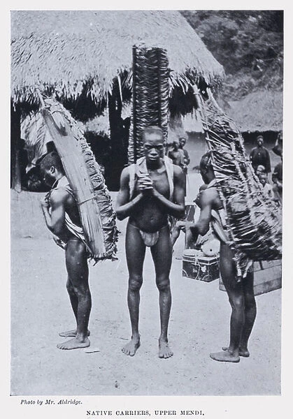 Native Carriers, Upper Mendi (b  /  w photo)