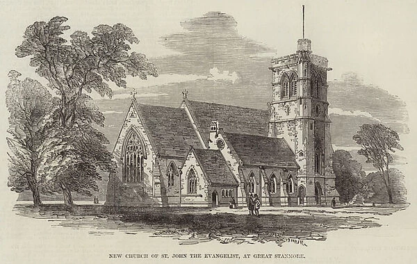 New Church of St John the Evangelist, at Great Stanmore (engraving)