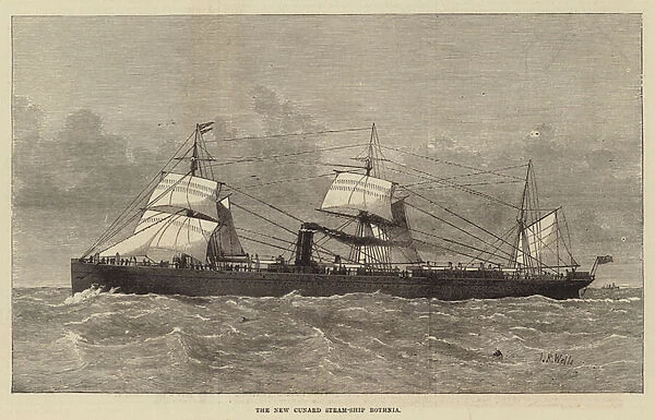 The New Cunard Steam-Ship Bothnia (engraving)