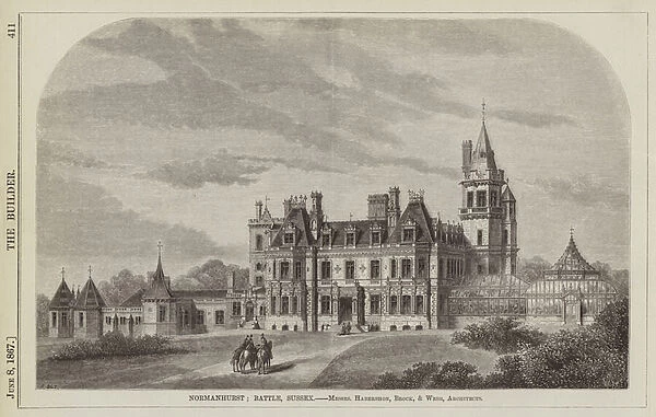 Normanhurst; Battle, Sussex, Messrs Habershon, Brock, and Webb, Architects (engraving)