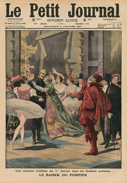 An odd tradition of the 1st January in the Parisian theatres, the Fireman Kiss