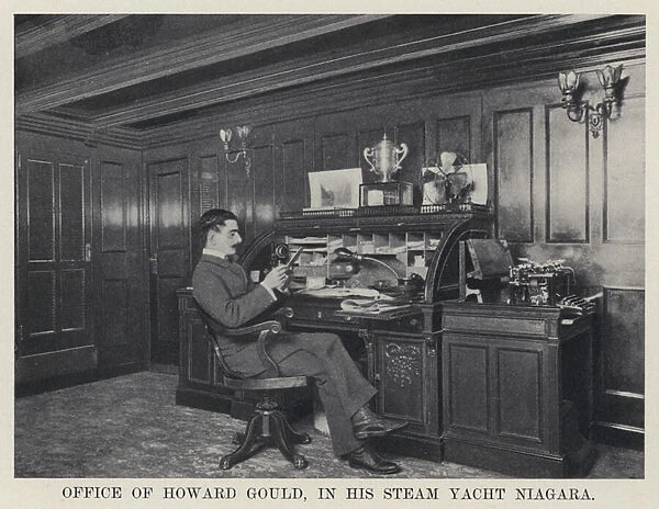 Office of Howard Gould, in his Steam Yacht Niagara (b  /  w photo)