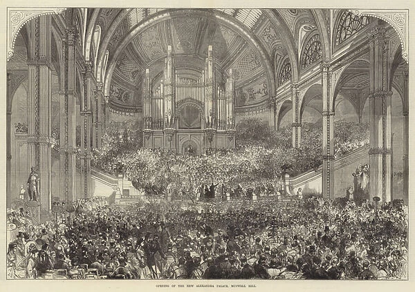 Opening of the New Alexandra Palace, Muswell Hill (engraving)