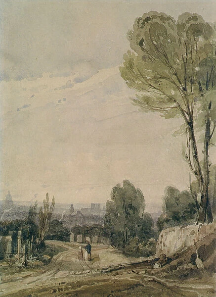 Paris from Pere Lachaise (w  /  c on paper)