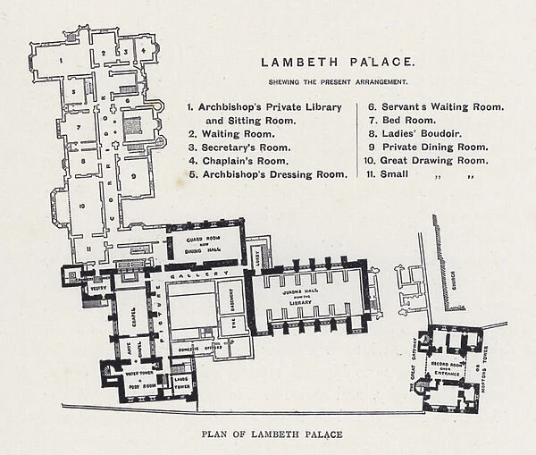 Plan of Lambeth Palace (engraving)
