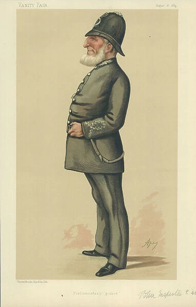 Police Inspector Ebenezer Denning (colour litho)