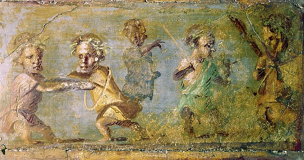 Pompei. The Hunt of the Dwarfs. Fresco. Naples National Museum