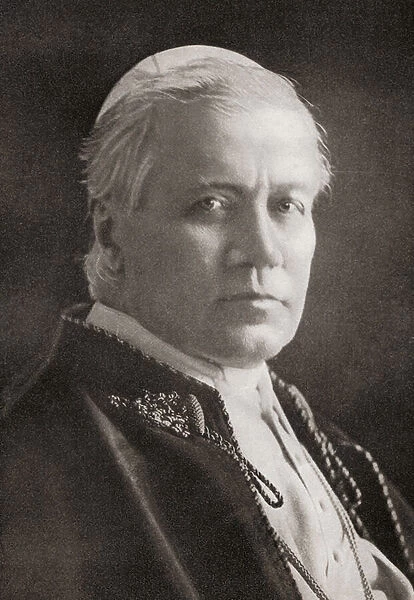 Pope Pius X, 257th Pope of the Catholic Church, from The Year 1914 Illustrated (b  /  w photo
