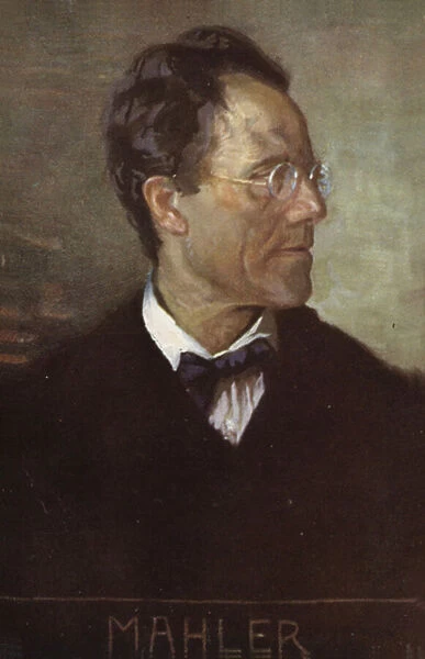 Portrait of Gustav Mahler (colour litho)